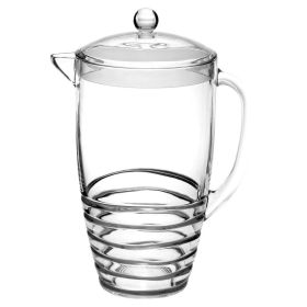 2.5 Quarts Water Pitcher with Lid, Swirl Unbreakable Plastic Pitcher, Drink Pitcher, Juice Pitcher with Spout BPA Free